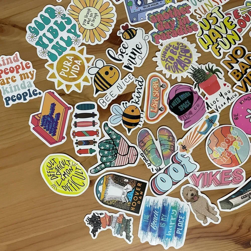 Vinyl Sticker Lot Waterproof Fun Sticker Bundle Holographic‎ Stickers - Picture 2 of 9